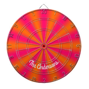 Bright Pink and Orange Gradient Dartboard
