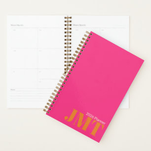 Bright Pink and Orange Monogram 2026 Planner