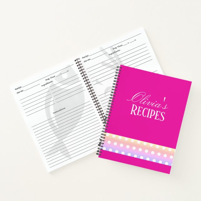 Bright Pink and Poka Dots Notebook (Inside)
