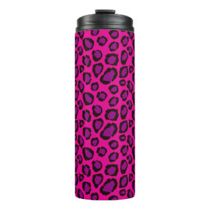 Bright Pink And Purple Leopard Print Pattern Thermal Tumbler
