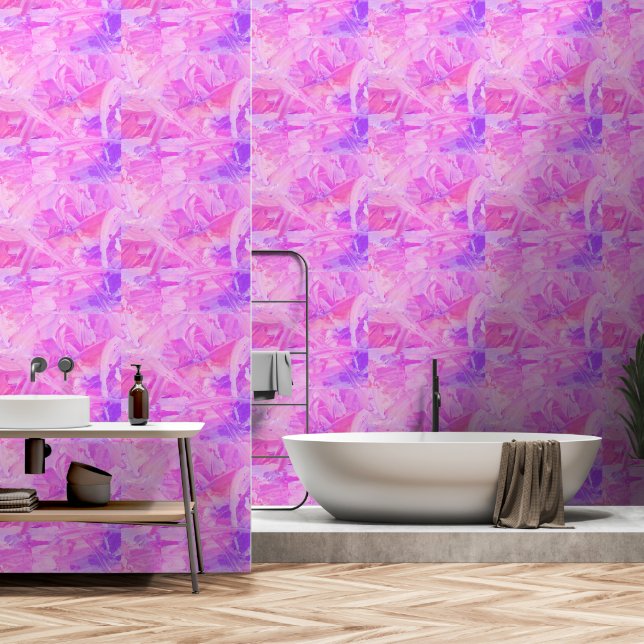 Bright Pink and Purple Wallpaper (Bathroom)