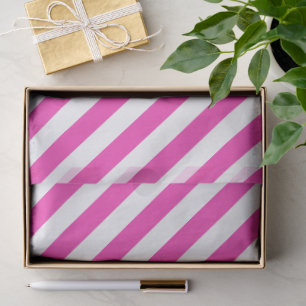 Bright Pink and White Striped Tissue Paper