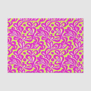 Bright Pink and Yellow Botanical Tissue Paper