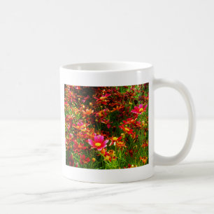 Bright pink and yellow Daisy Wild flowers Coffee Mug
