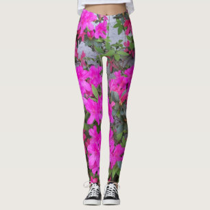 Bright pink Azaleas on leggings