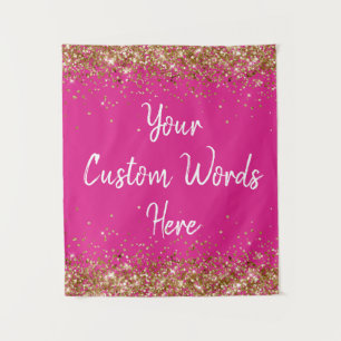 Bright Pink Backdrop Birthday Party Photo Booth Tapestry