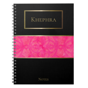 Bright Pink Batik Simple Name Notebook