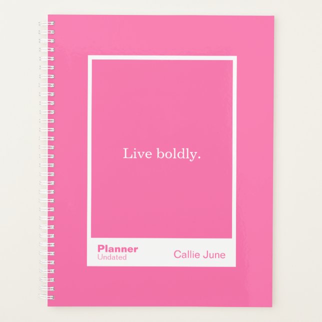 Bright Pink Block Quote | Fully Customisable Planner (Front)