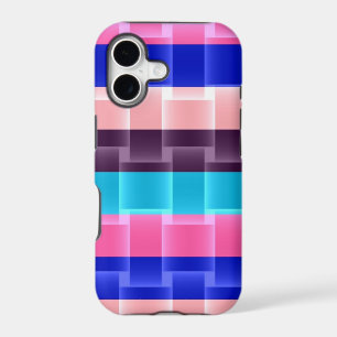 Bright Pink Blue Purple Aqua Stripes Pattern