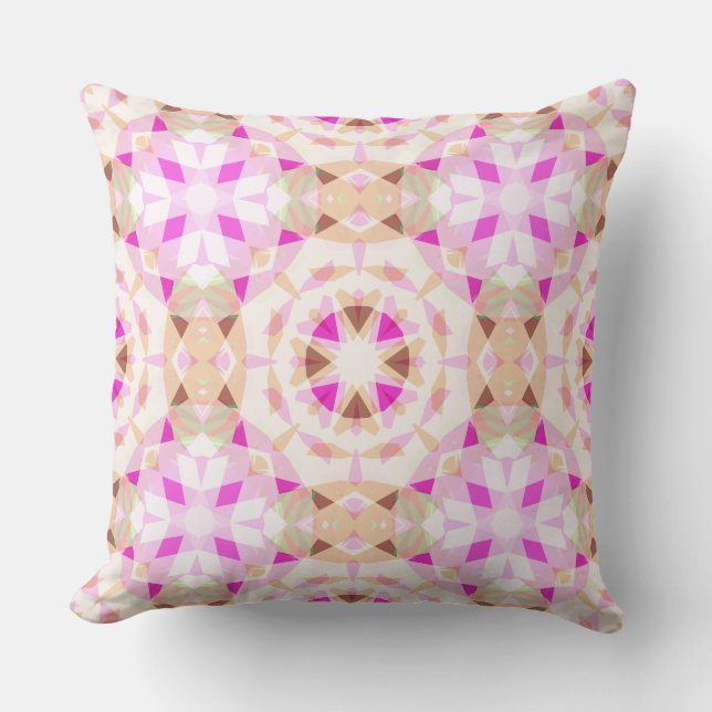 Bright Pink Brown Star Dopamine Decor Eclectic  Cushion (Front)