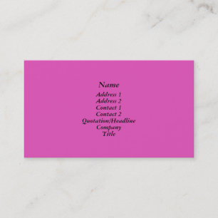 Bright pink business card