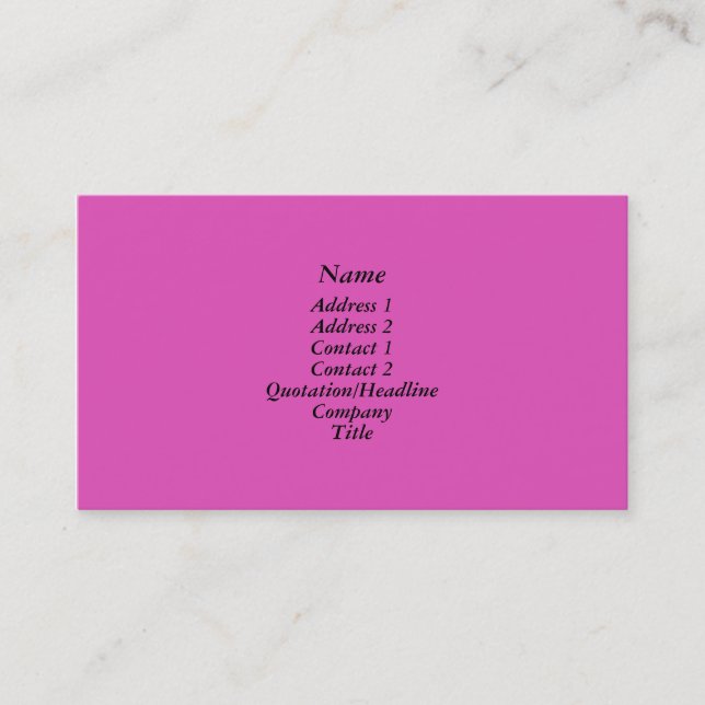 Bright pink business card (Front)