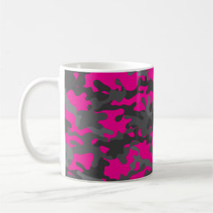 Bright Pink Camouflage Frosted Glass Mug