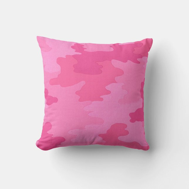 Bright Pink Camouflage Pillow (Front)