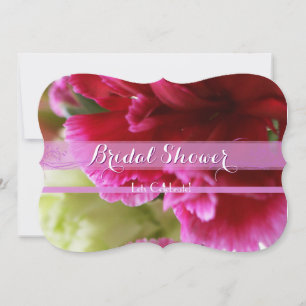 Bright Pink Carnation Bridal Shower 3 Invitation