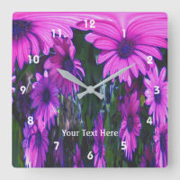 Bright Pink Daisy Flowers Abstract Art