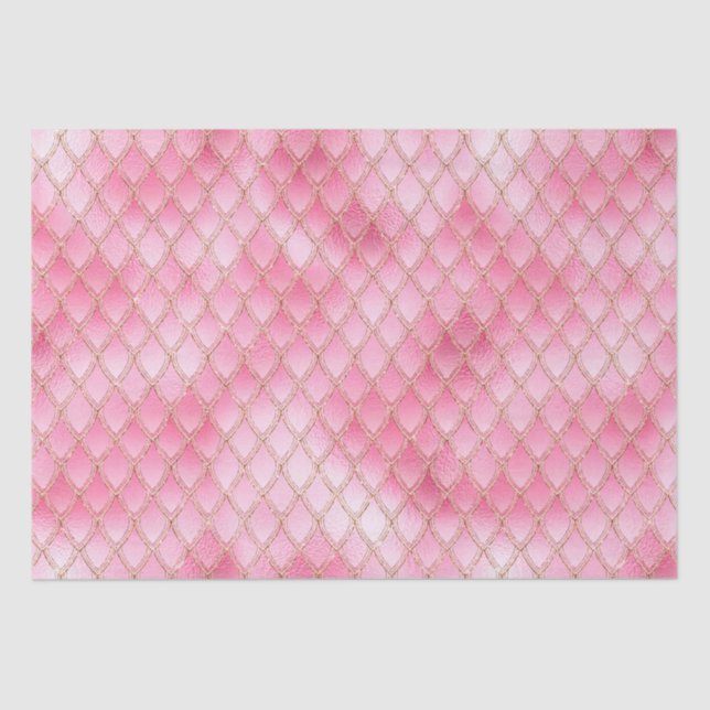 Bright Pink Dragon Scales Tissue Paper (Front)