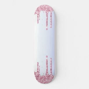 Bright Pink Dripping Unicorn Rainbow Pastel Shades Skateboard