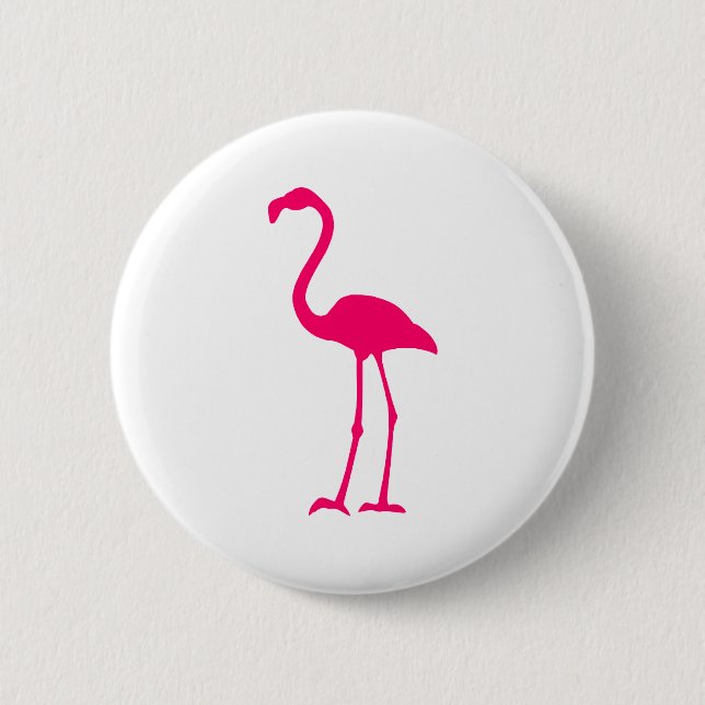 Bright Pink Flamingo 6 Cm Round Badge (Front)
