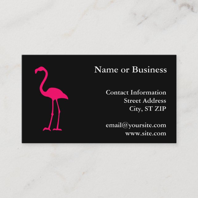 Bright Pink Flamingo Business Card (Front)