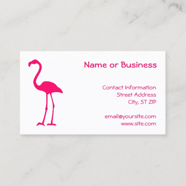 Bright Pink Flamingo Business Card (Front)