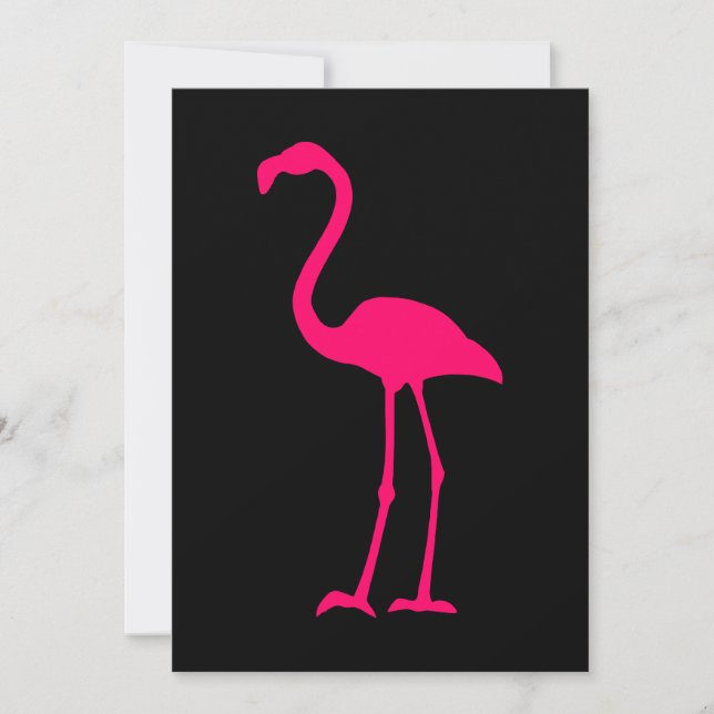 Bright Pink Flamingo Invitation (Front)