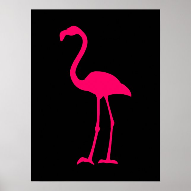 Bright Pink Flamingo Poster (Front)