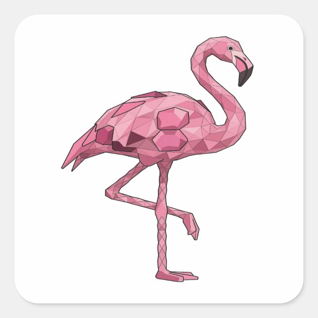 Bright Pink FLAMINGO Sticker Art (Front)