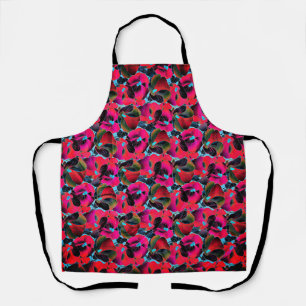 Bright pink floral apron