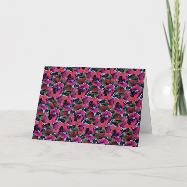 Bright pink floral  card (Front)