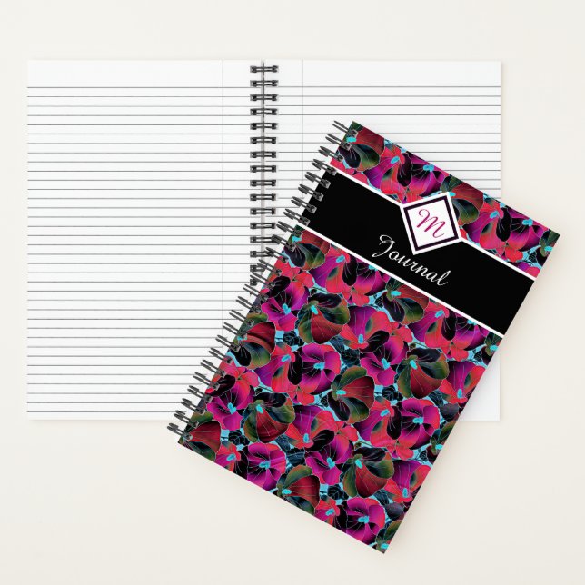 Bright pink floral monogram journal (Inside)