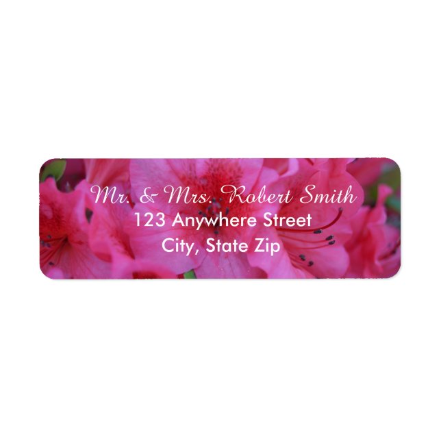 Bright Pink Floral Return Address Labels (Front)