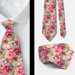 Bright Pink Floral Watercolor Neck Tie<br><div class="desc">A vibrant necktie featuring a watercolor floral design of bright blush pink flowers and magenta roses. The flowers are delicately painted in soft, flowing brushstrokes, blending seamlessly into each other. The blush pink tones are gentle and elegant, while the magenta roses bring a bold and striking contrast, creating a beautiful...</div>