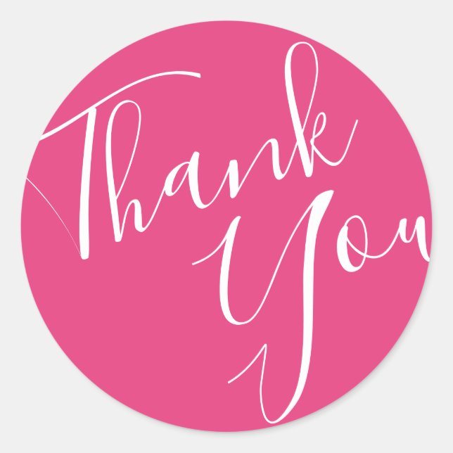 Bright Pink Floral Wedding Sticker Envelope Seal (Front)