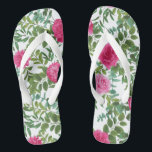 Bright Pink Floral Wedding Thongs<br><div class="desc">Beautiful Bright pink floral wedding design that is great for a spring or summer wedding with elegant and beautiful greenery.</div>