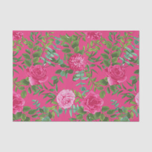 Bright Pink Floral Wedding Tissue Paper