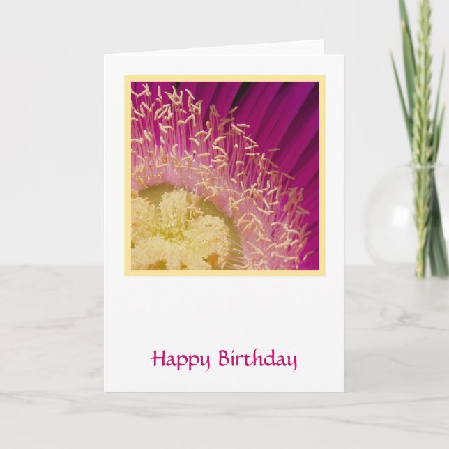 Bright Pink Flower Birthday Card (Front)