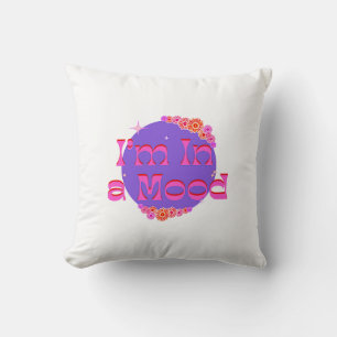Bright Pink Flower Graphic Design I'm In a Mood Cushion