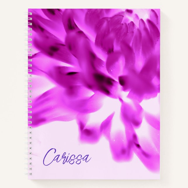 Bright Pink Flower Spiral Notebook (Front)