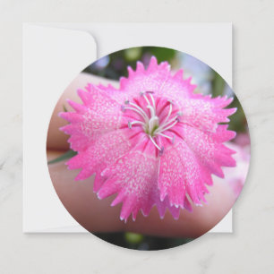 Bright Pink Flower With Spots Invitation