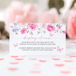 Bright Pink Flowers Display Baby Shower Enclosure Card