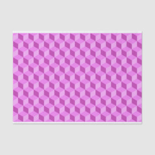 BRIGHT PINK GEOMETRIC CUBE PATTERNS TISSUE PAPER