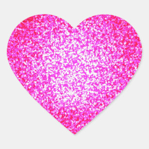 Bright pink glitter fashion heart sticker