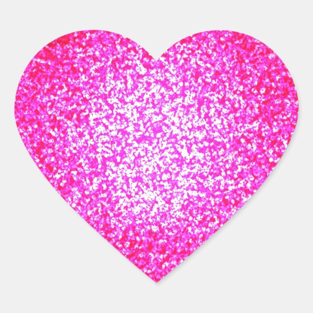 Bright pink glitter fashion heart sticker (Front)