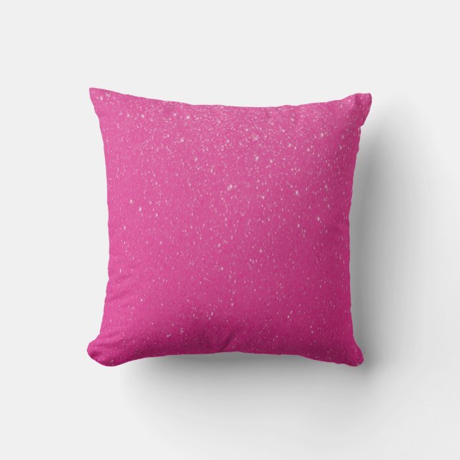 Bright Pink Glittery Print Cushion (Front)