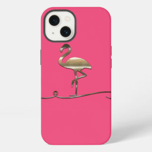 Bright Pink Gold Flamingo Case