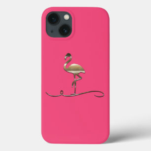 Bright Pink Gold Flamingo Case