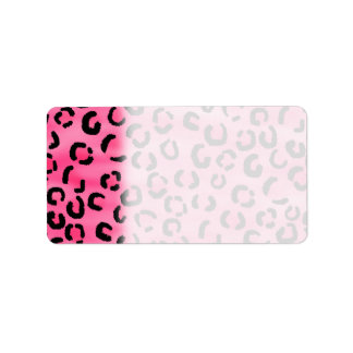 Bright Pink Leopard Print Pattern. Label