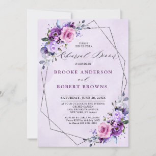 Bright Pink Lilac Purple Shades  Rehearsal Dinner Invitation