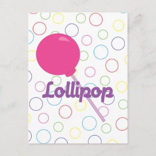 Bright Pink Lollipop Postcard